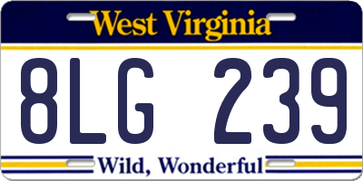 WV license plate 8LG239