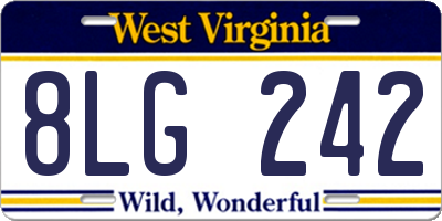 WV license plate 8LG242