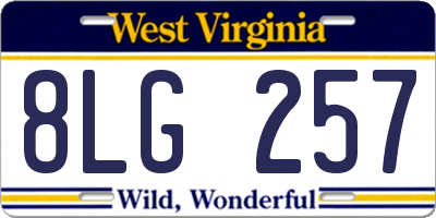 WV license plate 8LG257