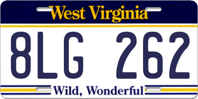 WV license plate 8LG262
