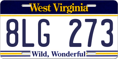 WV license plate 8LG273
