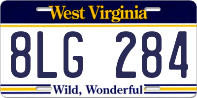WV license plate 8LG284