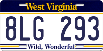 WV license plate 8LG293