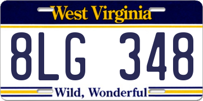 WV license plate 8LG348
