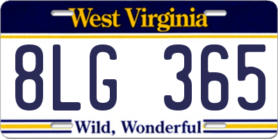 WV license plate 8LG365