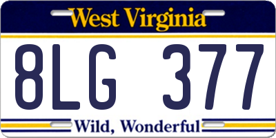 WV license plate 8LG377