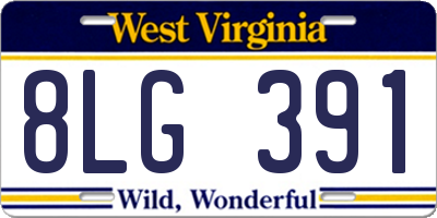 WV license plate 8LG391