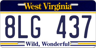WV license plate 8LG437