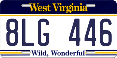 WV license plate 8LG446