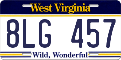WV license plate 8LG457