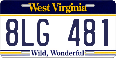 WV license plate 8LG481