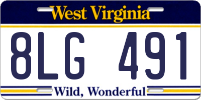 WV license plate 8LG491
