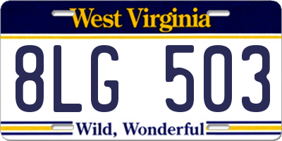 WV license plate 8LG503