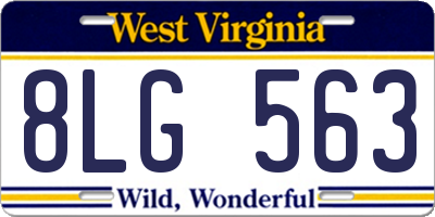 WV license plate 8LG563