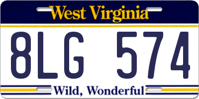 WV license plate 8LG574