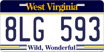 WV license plate 8LG593