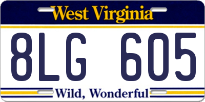 WV license plate 8LG605
