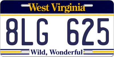 WV license plate 8LG625