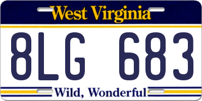 WV license plate 8LG683