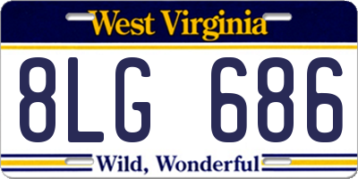 WV license plate 8LG686