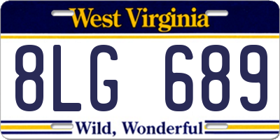 WV license plate 8LG689
