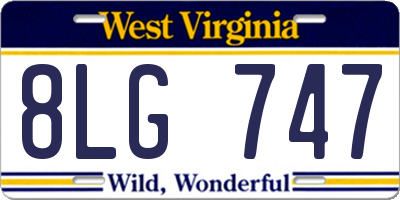 WV license plate 8LG747