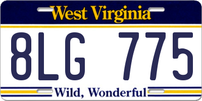 WV license plate 8LG775