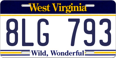 WV license plate 8LG793