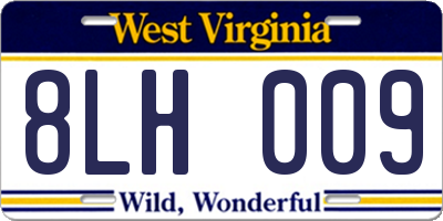 WV license plate 8LH009