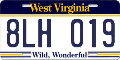 WV license plate 8LH019