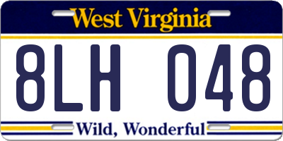 WV license plate 8LH048