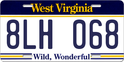 WV license plate 8LH068