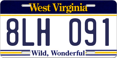 WV license plate 8LH091