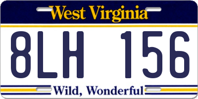 WV license plate 8LH156