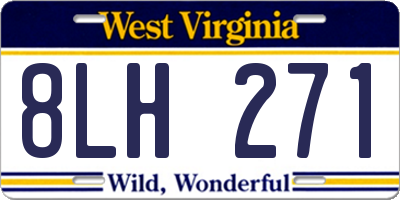 WV license plate 8LH271