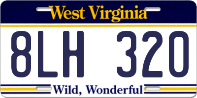 WV license plate 8LH320