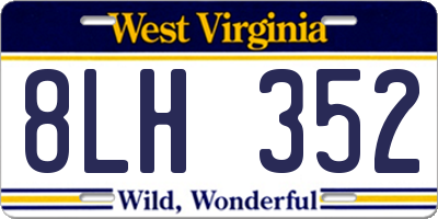 WV license plate 8LH352