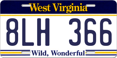 WV license plate 8LH366