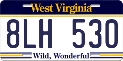 WV license plate 8LH530