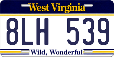WV license plate 8LH539