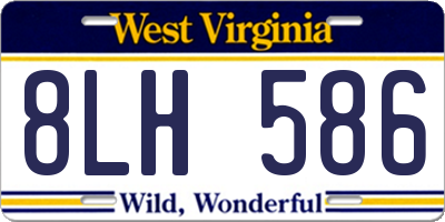 WV license plate 8LH586
