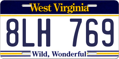 WV license plate 8LH769