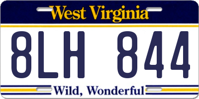 WV license plate 8LH844