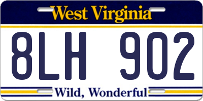 WV license plate 8LH902