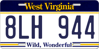 WV license plate 8LH944