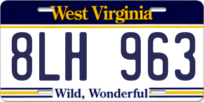 WV license plate 8LH963