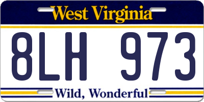 WV license plate 8LH973