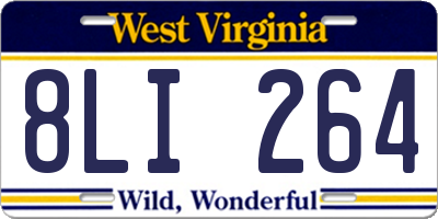WV license plate 8LI264