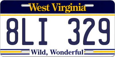 WV license plate 8LI329