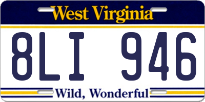 WV license plate 8LI946